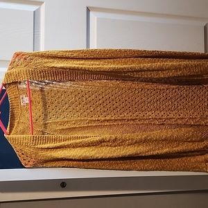 Mustard yellow long cardigan